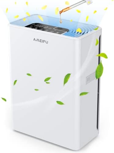 AMEIFU Air Purifiers for Home Large Room up to 1640ft², Hepa Air Purifiers, H13 True HEPA Air Filter for Wildfires, Pets Hair, Dander, Smoke, Pollen, 3 Fan Speeds, 5 Timer, Sleep Mode 15DB Air Cleaner