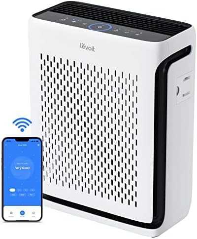 LEVOIT Air Purifiers for Home Large Room Bedroom Up to 1110 Ft² with Air Quality and Light Sensors, Smart WiFi, Washable Filters, HEPA Filter Captures Pet Hair, Allergies, Dust, Smoke, Vital 100S